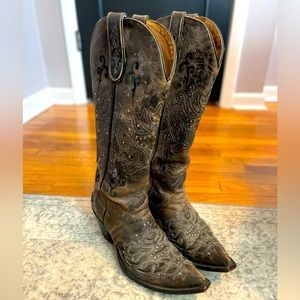 Brown Leather Cowboy Boots